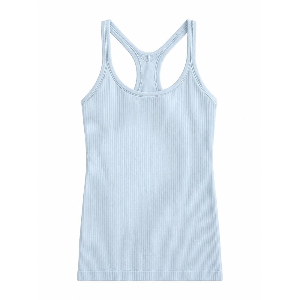 Lululemon Light Blue Ribbed Racerback Tank Top Athletic Yoga Workout Size 6